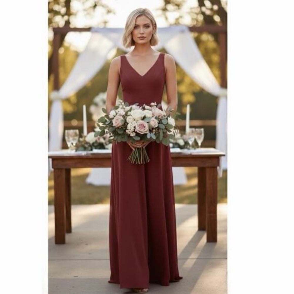 Jenny Yoo Delaney Dress Cinnamon Rose Burgundy Bridesmaid Dress size 8